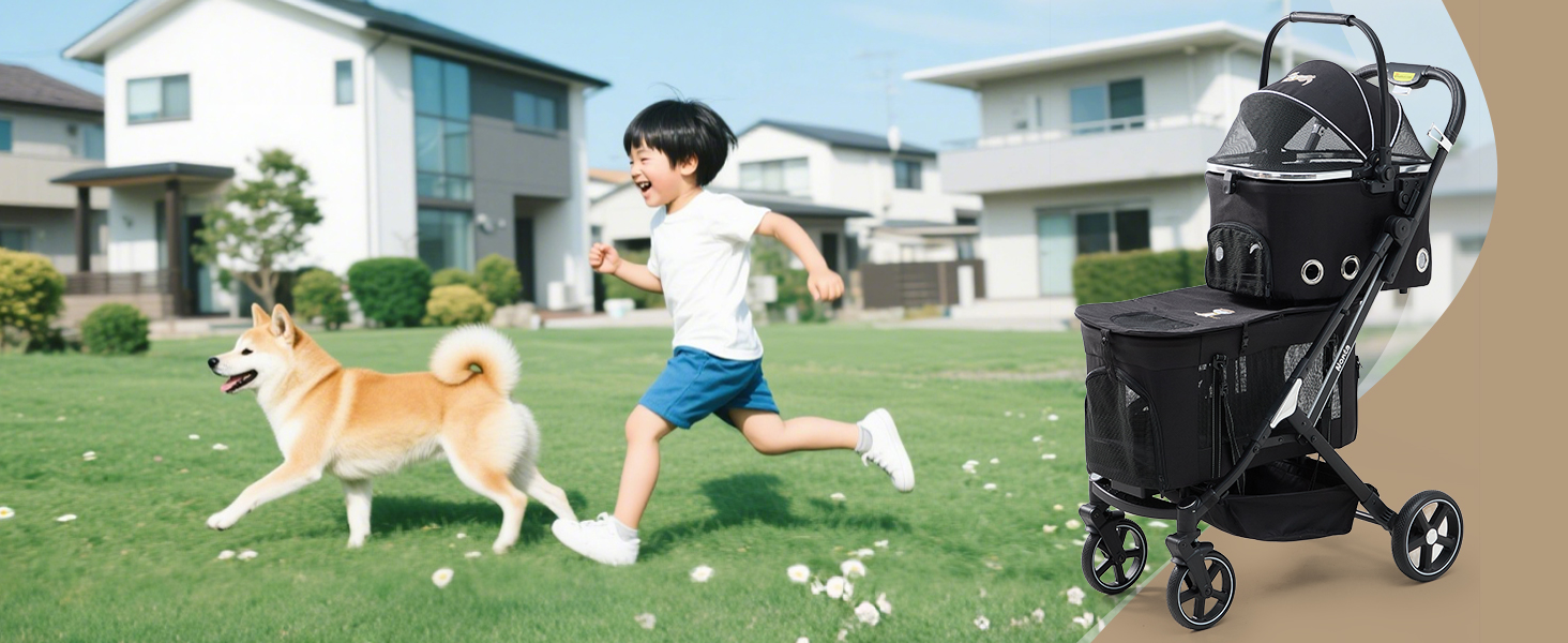 Amazon.co.jp: 【最新自立型】Nonta 二段式ペットカート 4 輪 折り畳み